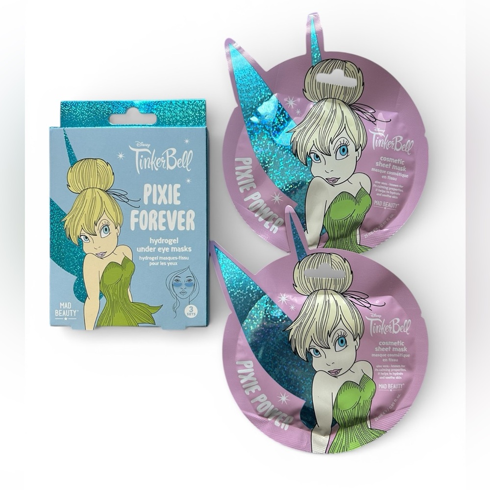 Disney x Mad Beauty Tinker Bell Skincare Bundle Gel Under Eye and Sheet Masks
